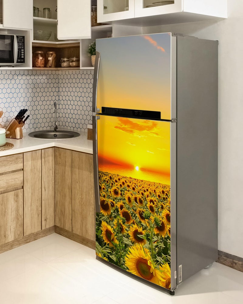 FLFK Sunflower Door Sticker - Door Mural Peel and Stick, Removable Self-Adhesive Door Wallpaper for Home Decor, 30.3 "W x 78.7 "L, Set of 2 Sheets - Image 3